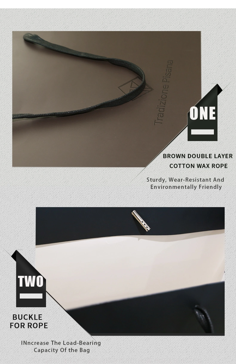 Custom FSC Matte White Black Color Print Gift Carrier Cosmetic Packaging Garment Paper Bag