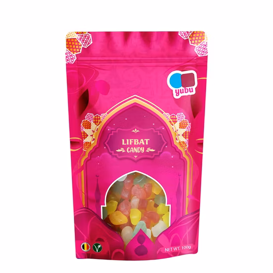 Borsa da imballaggio in plastica trasparente con foglio di alluminio stampato personalizzato con cerniera