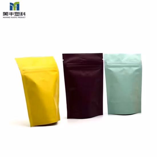 Foglio di alluminio stampato personalizzato Stand Up Pouch Mylar Sacchetti di plastica 250g 500g Sacchetti per imballaggio con cerniera per spezie in polvere per alimenti