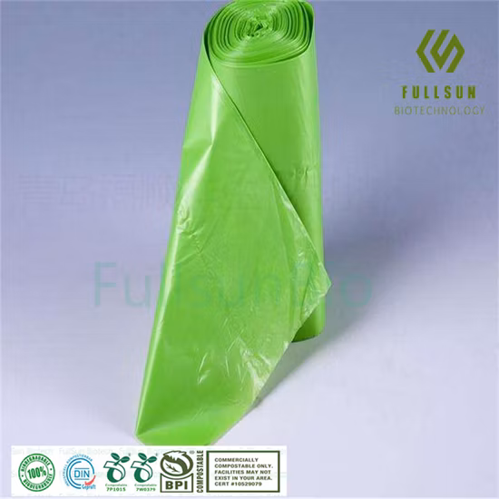 Amido di mais PLA Pbat Compostabile Con coulisse Immondizia Spazzatura Rifiuti di animali domestici Stampa alimentare T-shirt Gilet Borse per la spesa in plastica biodegradabile